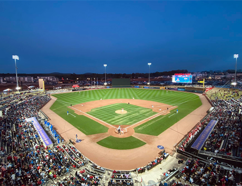 A baseball stadium